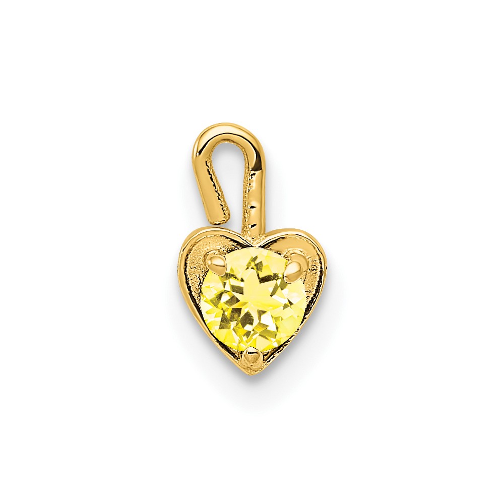 10M351.jpg 10ky November Synthetic Birthstone Heart Charm - Image 1
