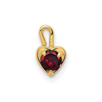 10ky July Synthetic Birthstone Heart Charm