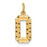 10ky Casted Medium Diamond-cut Number 0 Charm