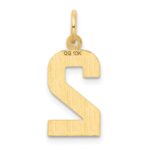 10ky Casted Medium Diamond-cut Number 2 Charm - Image 4
