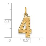 10ky Casted Medium Diamond-cut Number 4 Charm - Image 3