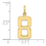 10k Medium Polished Number 8 Charm - Image 3