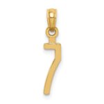 10K Number 7 Block Charm