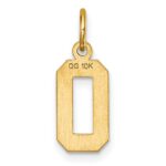 10ky Casted Small Diamond-cut Number 0 Charm - Image 4