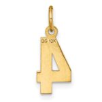 10ky Casted Small Diamond-cut Number 4 Charm - Image 4