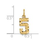 10ky Casted Small Diamond-cut Number 5 Charm - Image 3