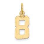 10ky Casted Small Diamond-cut Number 8 Charm - Image 3