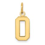 10k Small Polished Number 0 Charm