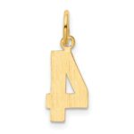 10k Small Polished Number 4 Charm - Image 4