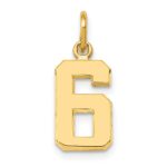 10k Small Polished Number 6 Charm