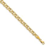 10k Lite 5mm Diamond-cut Double Link Charm Bracelet