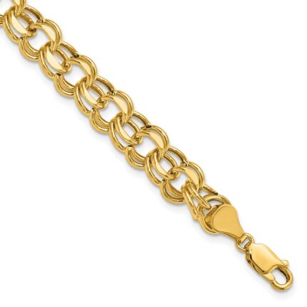 10k Lite 8mm Double Link Charm Bracelet