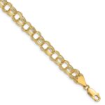 10k Lite 7mm Triple Link Charm Bracelet