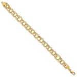 10k Lite 8.5mm Triple Link Charm Bracelet - Image 3