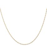 14K Carded 1mm Singapore with Spring Ring Clasp Chain - Image 2