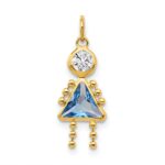10k March Girl Birthstone Charm
