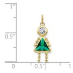 10k May Girl Birthstone Charm - Image 3