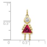 10k July Girl Birthstone Charm - Image 3