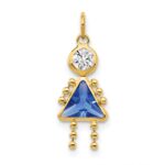 10k September Girl Birthstone Charm
