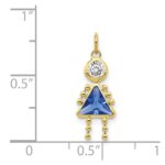 10k September Girl Birthstone Charm - Image 3