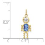 10k September Boy Birthstone Charm - Image 3