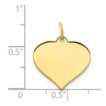 10k Plain .018 Gauge 16.8x14.8mm Heart Disc Charm - Image 2