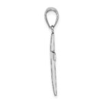 10k White Gold Polished Cross Pendant - Image 2