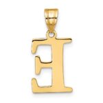 10K Polished Etched Letter E Initial Pendant - Image 3