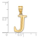 10K Polished Etched Letter J Initial Pendant - Image 4