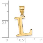 10K Polished Etched Letter L Initial Pendant - Image 4