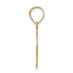 10K Polished Etched Letter O Initial Pendant - Image 2