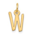 10k Large Slanted Block Initial W Charm - Image 3