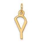 10k Large Slanted Block Initial Y Charm - Image 3