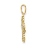 10K CZ Budded Cross w/Cross Dangle Pendant - Image 2