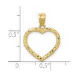 10K Polished & Textured Cut-out Heart Pendant - Image 3