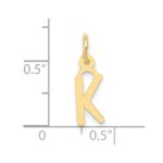 10k Small Slanted Block Initial K Charm - Image 3