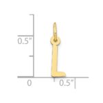 10k Small Slanted Block Initial L Charm - Image 3