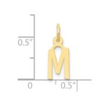 10k Small Slanted Block Initial M Charm - Image 3