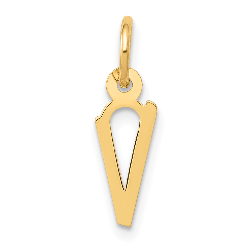 10YC644V.jpg 10k Small Slanted Block Initial V Charm - Image 1