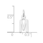 10k White Gold Small Slanted Block Initial M Char - Image 2