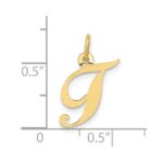 10K Small Fancy Script Initial T Charm - Image 3