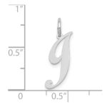 10k White Gold Small Fancy Script Initial J Charm - Image 2
