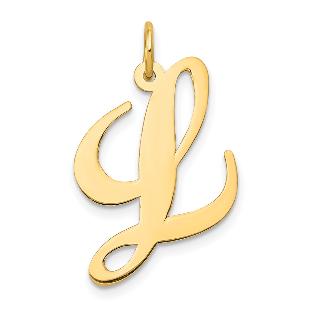 10YC654L.jpg 10k Large Fancy Script Letter L Initial Charm - Image 1