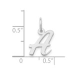 10k White Gold Small Script Initial A Charm - Image 2