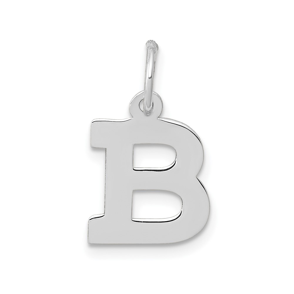 10YC665B.jpg 10k White Gold Small Block Initial B Charm - Image 1