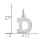 10k White Gold Small Block Initial D Charm - Image 2