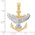 10k Two-tone Mariners Cross w/Eagle Pendant - Image 2