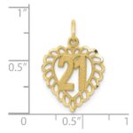 10k 21 in Heart Charm - Image 3