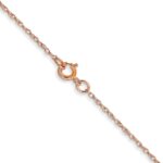 14K Rose Gold Carded .6mm Cable Rope with Spring Ring Clasp Chain - Image 3