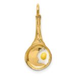 14k 3-D Frying Pan with White and Yellow Enameled Egg Charm